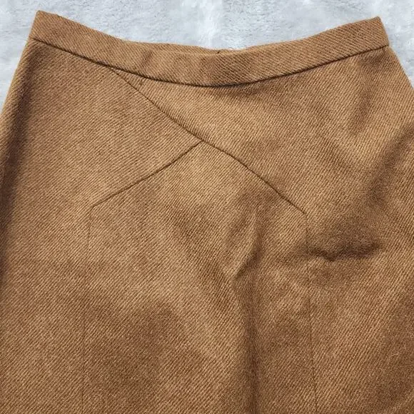 Vintage Neiman Marcus Anne Klein Skirt Womens S Brown Wool Pencil Lined Preppy - Picture 2 of 16